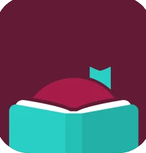 top of head peeking out from behind open book, LIBBY icon