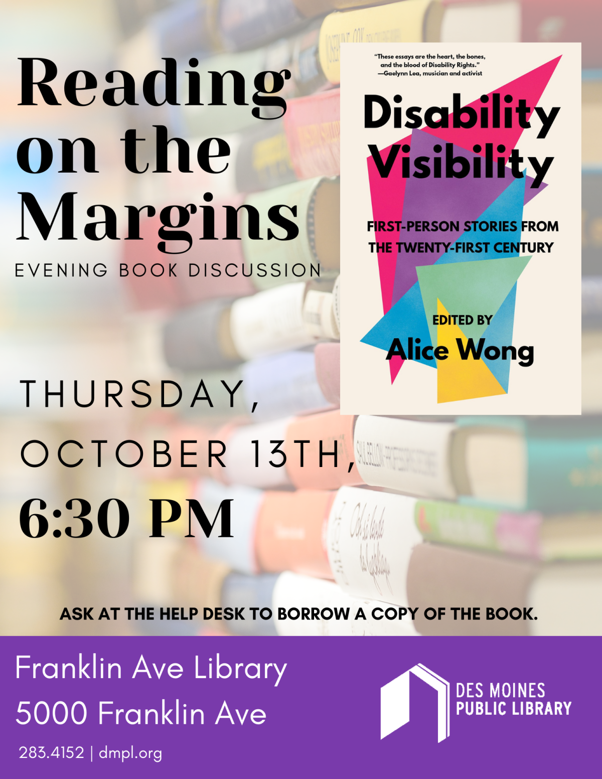 An image of the promotional poster for Reading on the Margins.