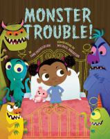 Book cover with a young Black girl in her bed looking sternly at some goofy monsters