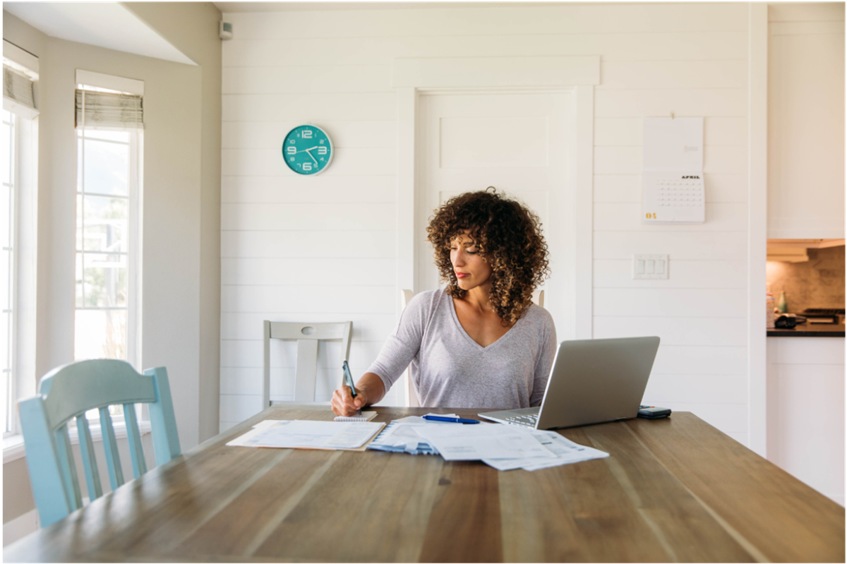 Woman sitting at table