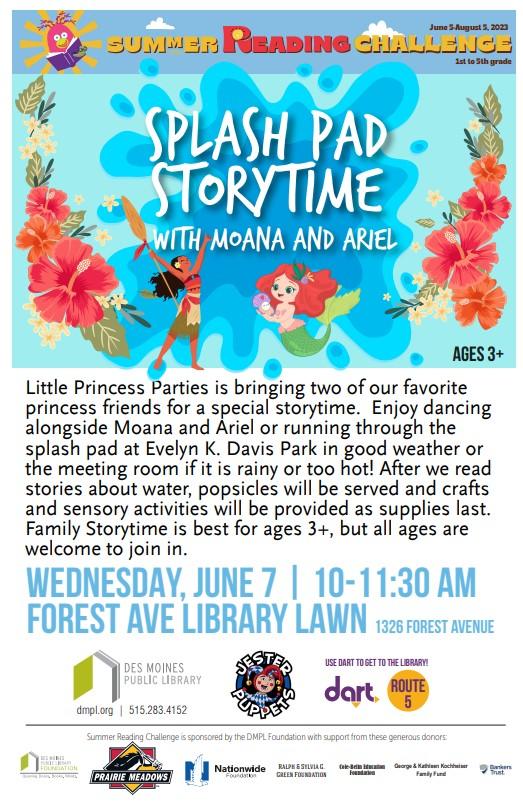 Moana and Ariel Splash Pad Storytime