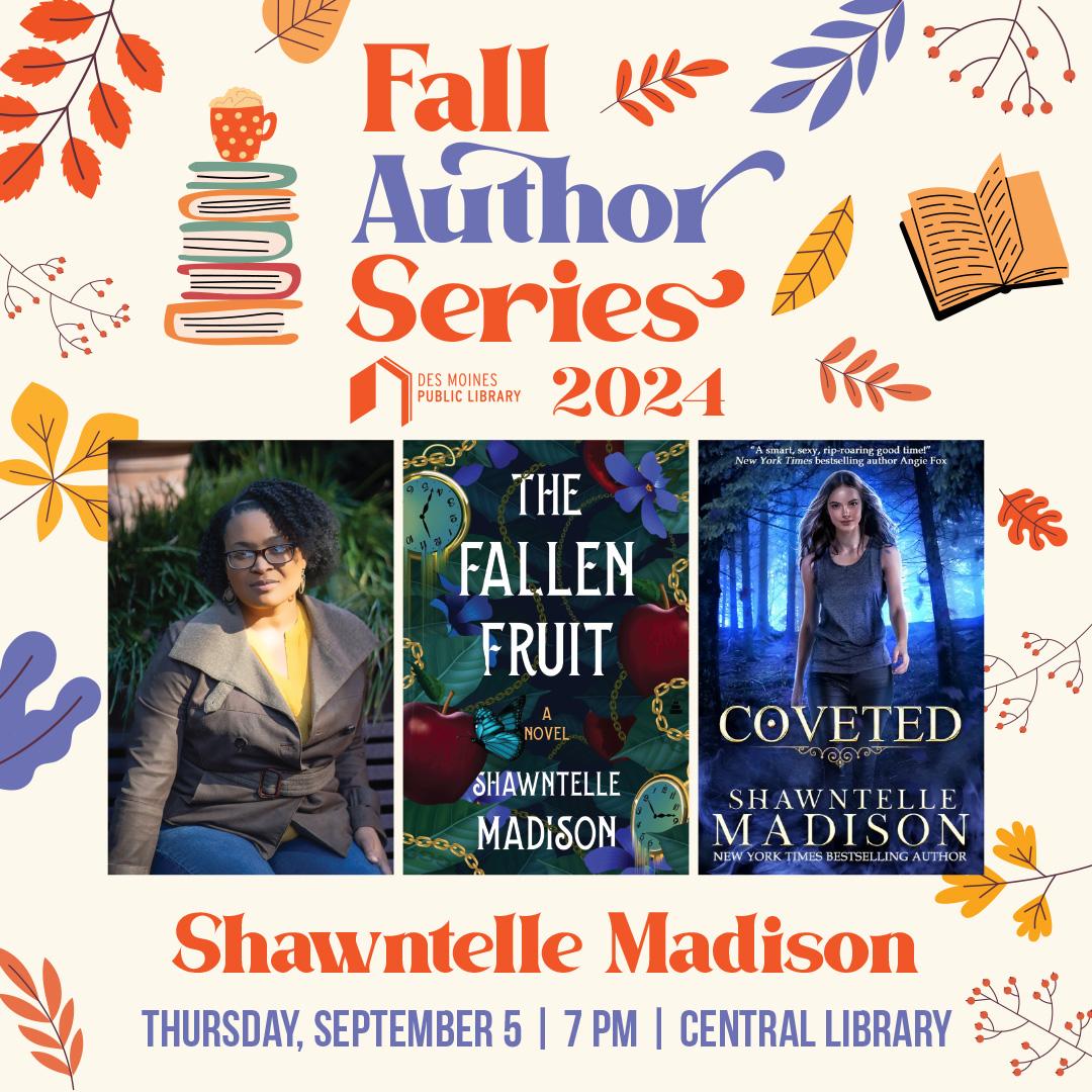 Shawntelle Madison photo, with covers of two books