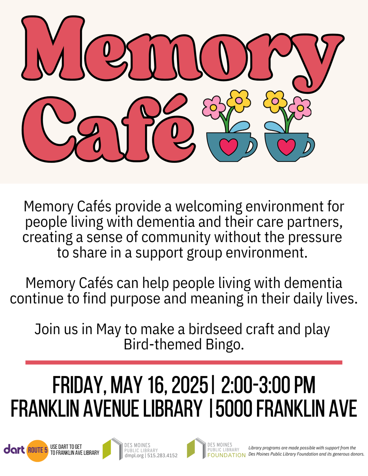 A promotional poster for Memory Cafe 
