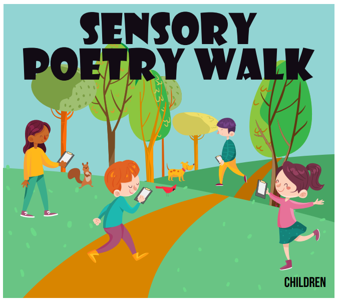 Kids walking in a park with clipboards