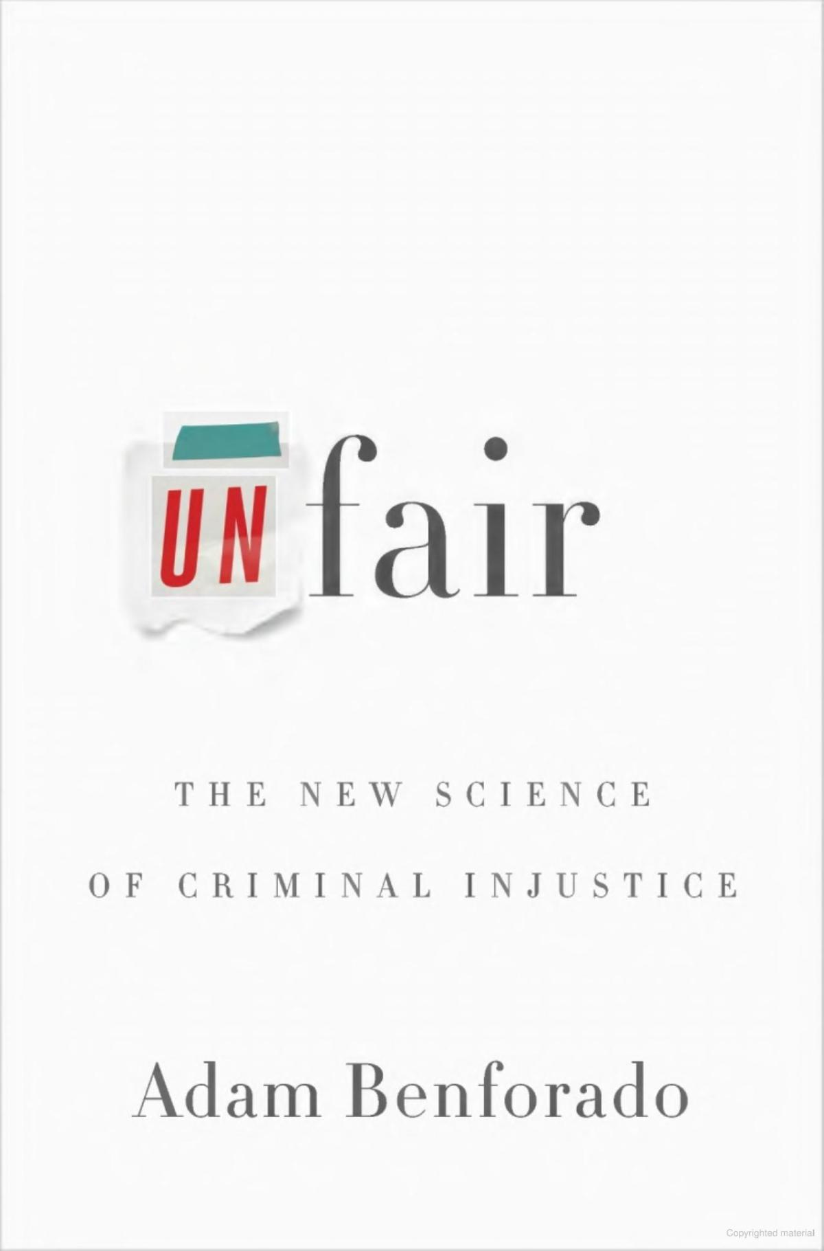 book cover for Unfair with "fair" typed out clear and "un" taped in front of it.
