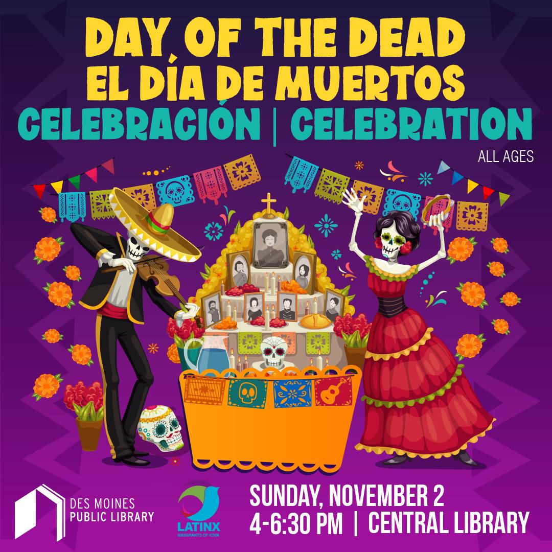 Illustrated ofrenda and catrin