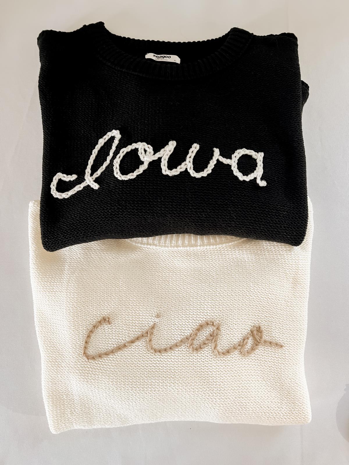 embroidered sweaters