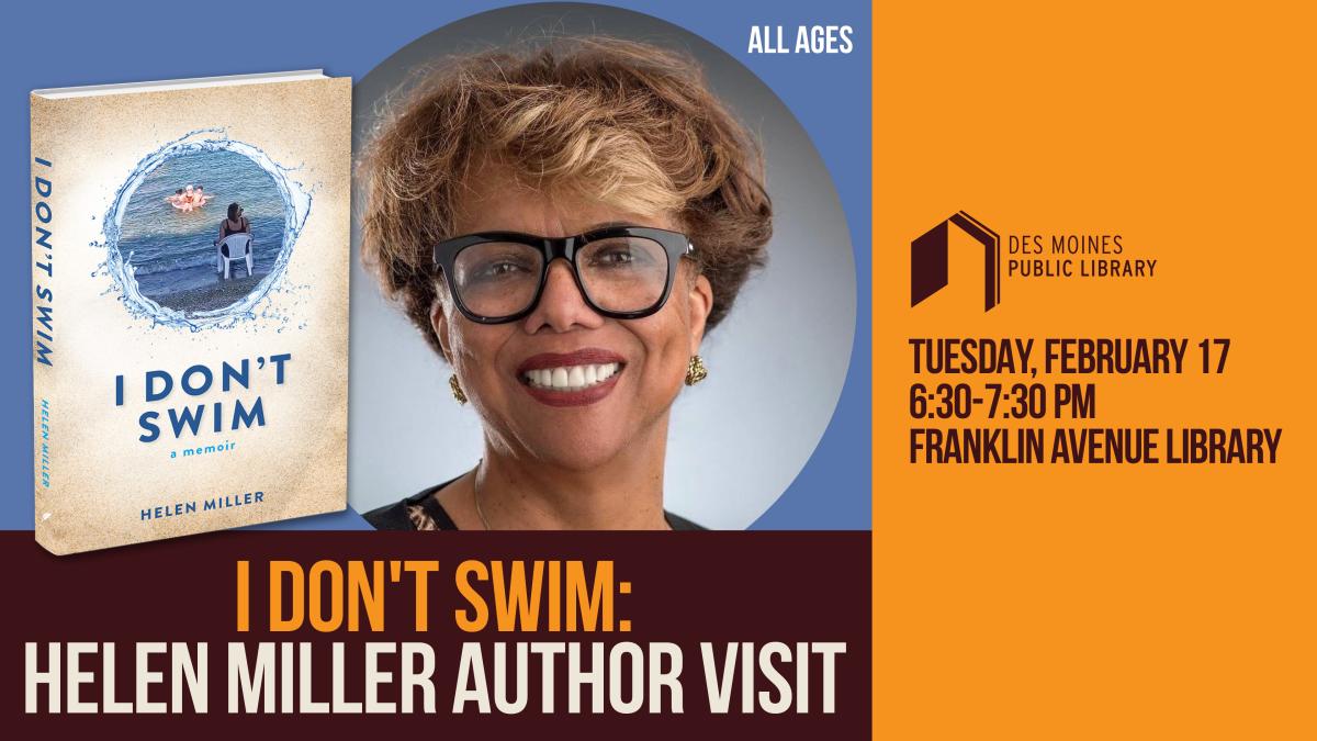A promotional poster for I Don't Swim-Helen Miller Author Visit 