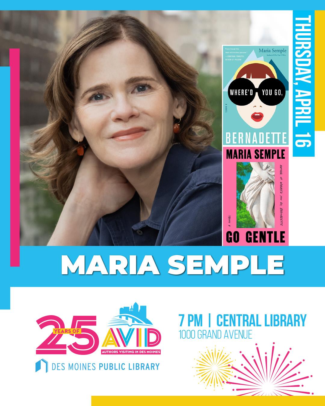 Maria Semple AViD Event