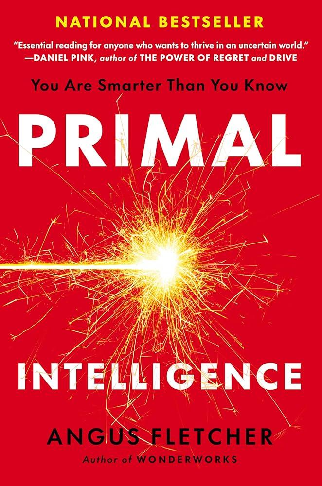 Book cover for Primal Intelligence with a lit fuse on a red background